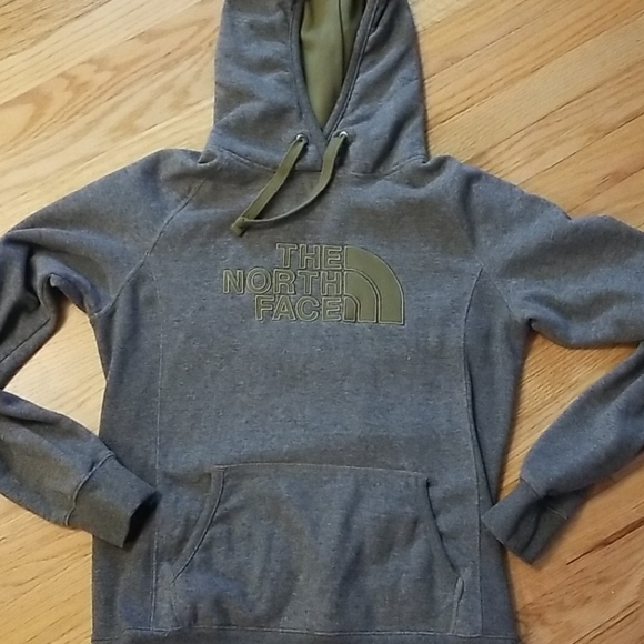 The North Face Tops - The North Face Gray/Army green Hoodie